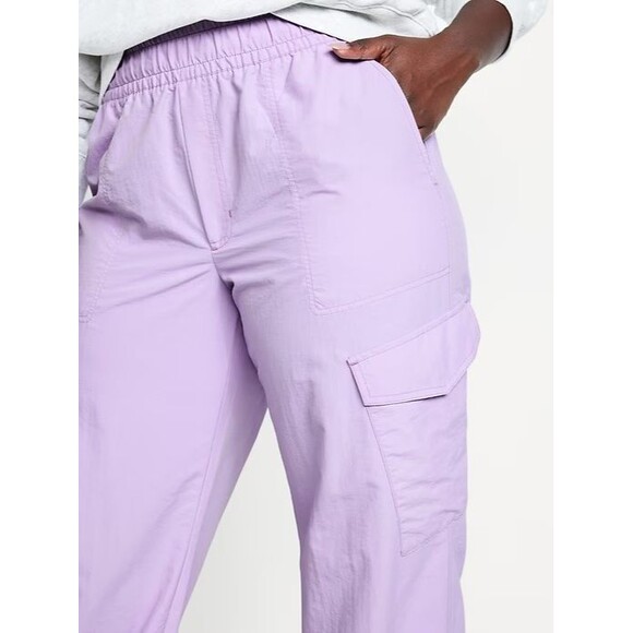 Old Navy Ankle-Zip Cargo Joggers Womens L Lavender Quick Dry Nylon NEW - Picture 3 of 9